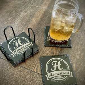 “Engraved in Stone, Remembered Forever — Custom 4" Slate Coasters That Make Every Sip Look Sharp.”